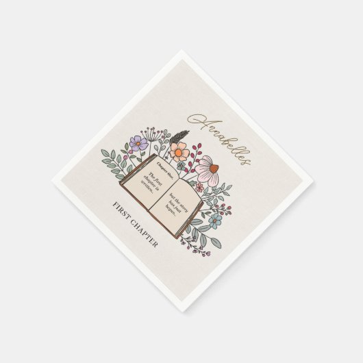 Story Book First Chapter Floral Girls Birthday Servet (Hoek)