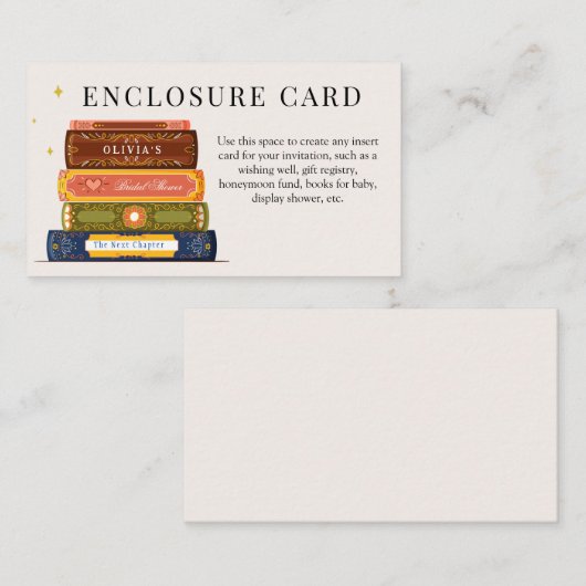 Story Book Library Vrijgezellenfeest Informatiekaartje (Voorkant / Achterkant)