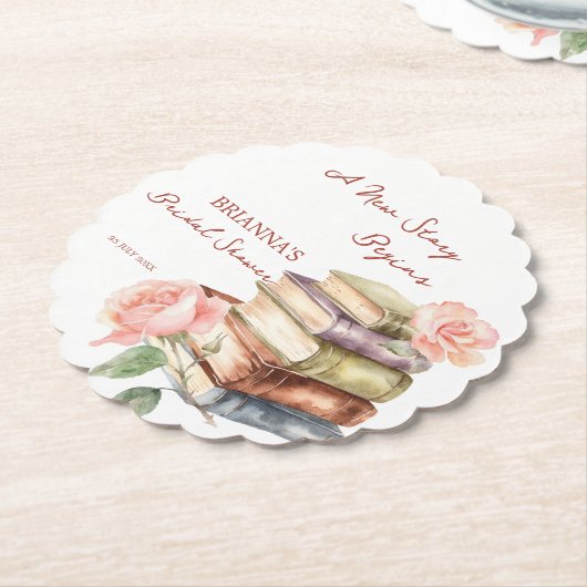 Story book new chapter bridal shower favors kartonnen onderzetters (Gekanteld)
