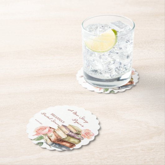 Story book new chapter bridal shower favors kartonnen onderzetters (Insitu)