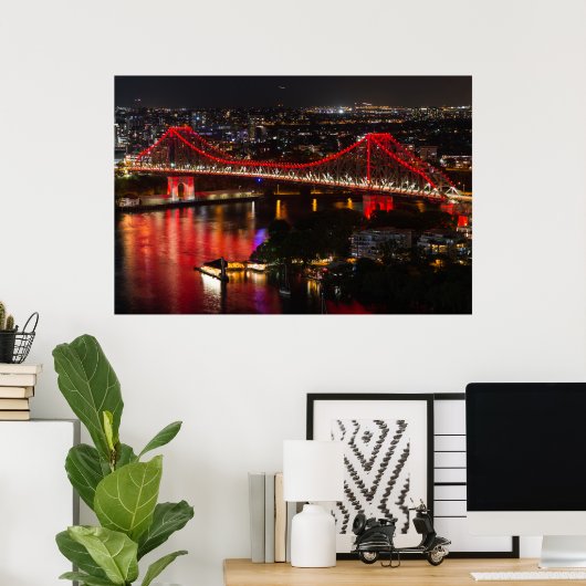 Story bridge & Brisbane city skyline Australië Poster (Thuiskantoor)