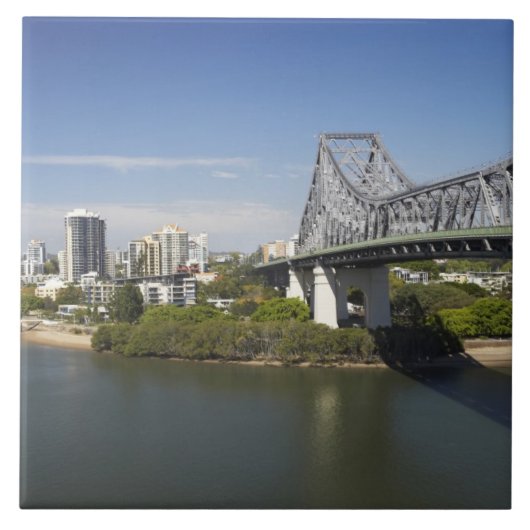 Story Bridge, Brisbane River, en Kangaroo Tegeltje (Voorkant)