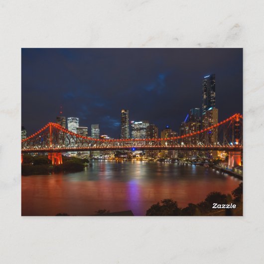Story Bridge en stad bij schemering, Brisbane Aust Briefkaart (Achterkant)