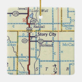 Story City IA kaart Keramisch Ornament (Achterkant)