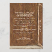 Story Fairytale Library Book Wedding Itinerary Programmakaart (Achterkant)