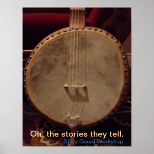 Story Gourd Poster - Rooster Bass Banjo
