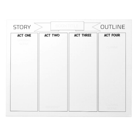 Story Outline Notepad Notitieblok (Voorkant)