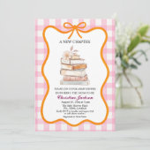 Storybook 'A New Chapter' QR Code Baby Shower Kaart (Staand voorkant)