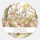 Storybook Animals Waterverf Baby shower Ronde Sticker (Voorkant)
