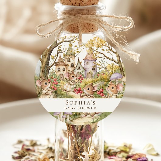 Storybook Animals Waterverf Baby shower Ronde Sticker