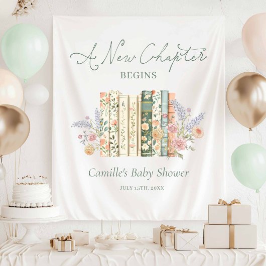 Storybook Baby Shower - A New Chapter Welcome Wandkleed