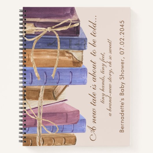 Storybook Baby shower Aanpassen gastenboek Notitieboek (Voorkant)