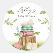 Storybook Baby shower Boeken Nieuw hoofdstuk Ronde Sticker (Voorkant)