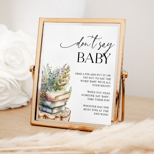 Storybook Baby shower Don't Say Baby spel Poster