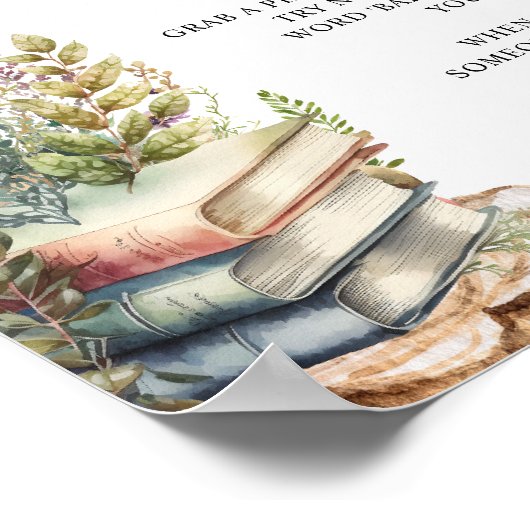 Storybook Baby shower Don't Say Baby spel Poster