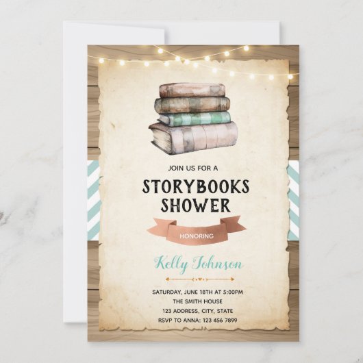 Storybook baby shower feestuitnodiging kaart (Voorkant)