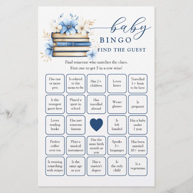 Storybook Baby Shower Find the Guest Bingo Game (Voorkant)