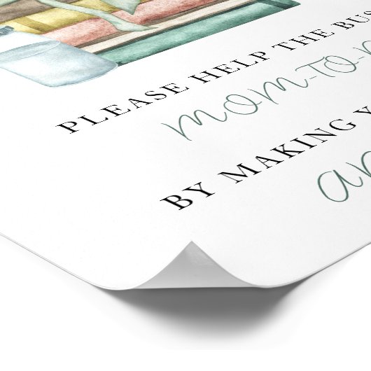 Storybook baby shower - Help de drukke moeder-to-b Poster (Hoek)