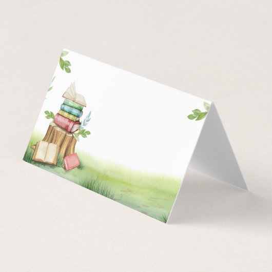 Storybook Baby shower Hoofdstuk Voedsellabel Decor Visitekaartje (Voorkant)