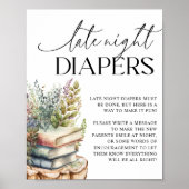 Storybook Baby shower Late Night Luiers Poster (Voorkant)