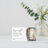 Storybook Baby shower Luier Raffle ticket Informatiekaartje (Staand voorkant)