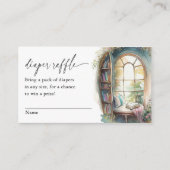 Storybook Baby shower Luier Raffle ticket Informatiekaartje (Voorkant)