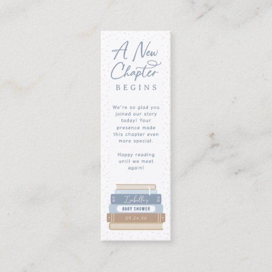 Storybook Baby shower Mini Bladwijzer Favors Mini Visitekaartje (Voorkant)