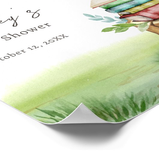 Storybook Baby shower Nieuw Hoofdstukboek Welkom Poster (Hoek)