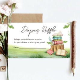 Storybook Baby shower Nieuwe kapittelluier Raffle Informatiekaartje
