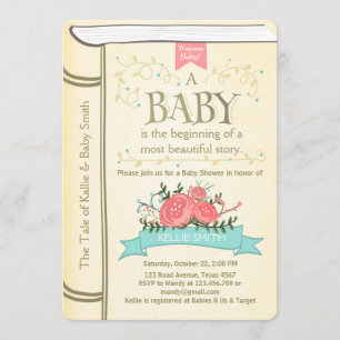 Storybook Baby shower nodigt Geel uit Kaart