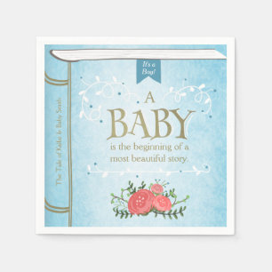 Storybook Baby shower Papier Napkin Boy Blue Servet