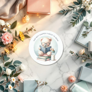 Storybook-Baby shower Ronde Sticker