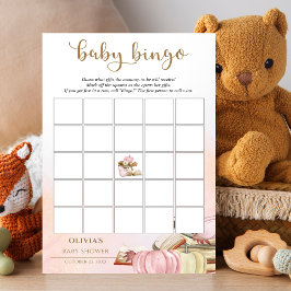 Storybook Baby shower Roze Pompoen Baby Bingo Spel
