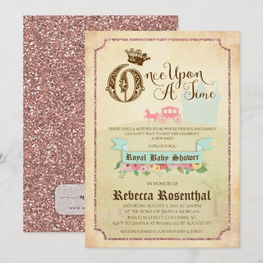 " Storybook" Baby shower Uitnodiging 5x7 (Voorkant / Achterkant)