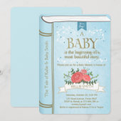  Storybook Baby shower uitnodiging Boy Blue (Voorkant / Achterkant)