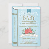 Storybook Baby shower uitnodiging Boy Blue (Voorkant)