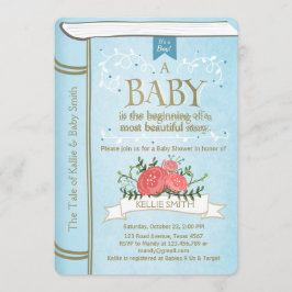 Storybook Baby shower uitnodiging Boy Blue