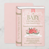  Storybook Baby shower uitnodiging Pink Gold (Voorkant / Achterkant)