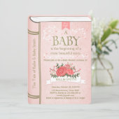  Storybook Baby shower uitnodiging Pink Gold (Staand voorkant)