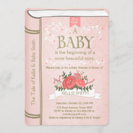 Storybook Baby shower uitnodiging Pink Gold