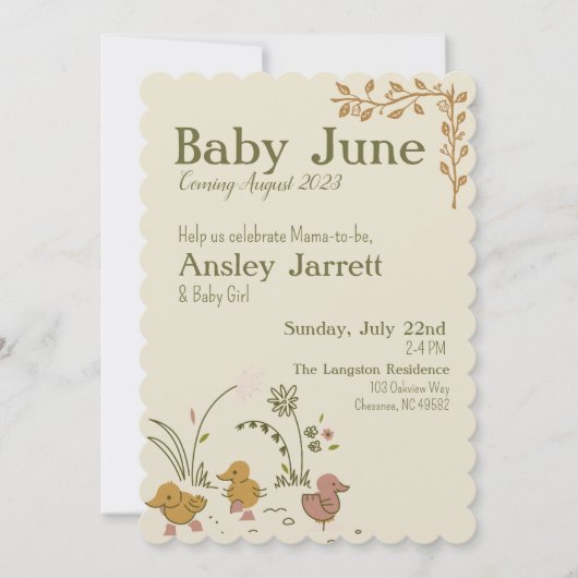 Storybook  Baby shower Uitnodiging voor Meisje (Voorkant)