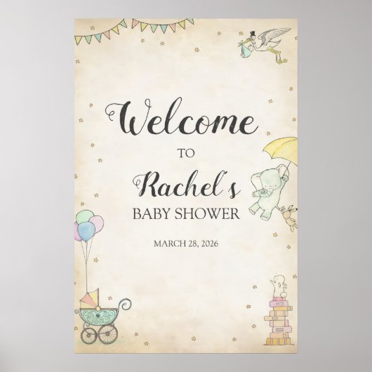 Storybook Baby Shower Welcome Poster (Voorkant)