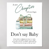 Storybook baby shower - Zeg geen baby Poster (Voorkant)