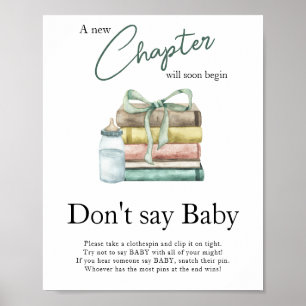 Storybook baby shower - Zeg geen baby Poster