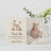 Storybook Beer Foto Baby shower Dank u Bedankkaart (Staand voorkant)