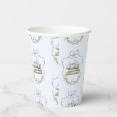 Storybook Blauw lint Bow  baby shower Papieren Bekers (Rechts)