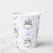 Storybook Blauw lint Bow  baby shower Papieren Bekers (Voorkant)