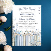 Storybook Bloemblauw  Boeken Baby shower Kaart
