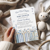 Storybook Bloemblauw  Boeken Baby shower Kaart