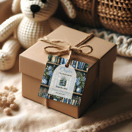 Storybook Blue Boy Library Book Baby Shower Bedankjes Labels